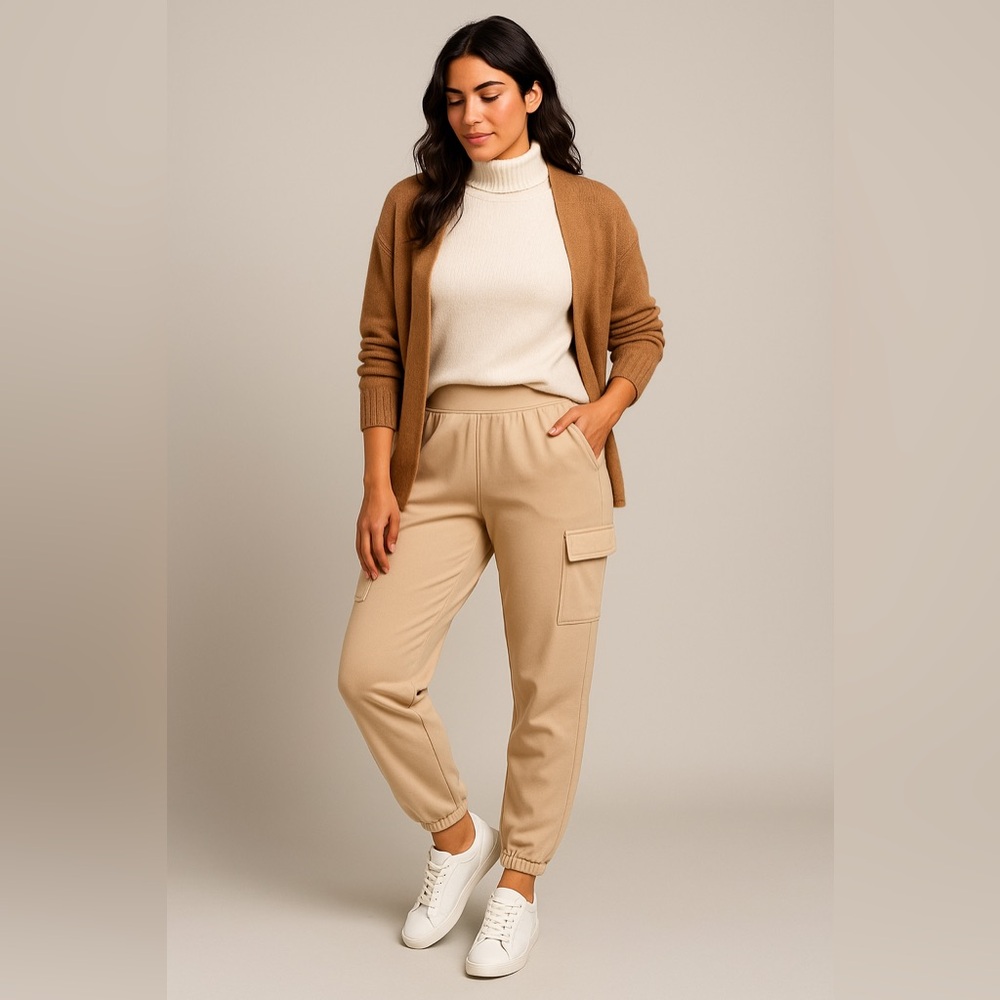 Abercrombie & Fitch Soft A&F Collection Beige Cargo Jogger Pants – Size XL